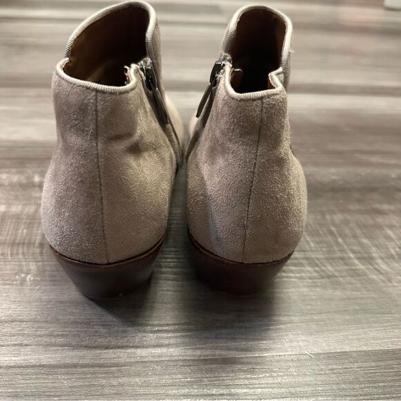 Sam Edelman Petty Ankle Boots Womens Beige Leather Side Zip Booties size 7.5 M - Picture 7 of 13